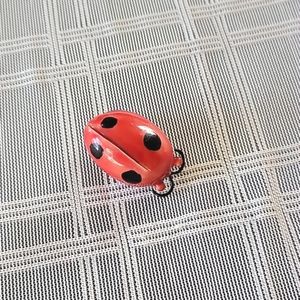 Vintage Sandor Enamel Metal Lady Bug Brooch